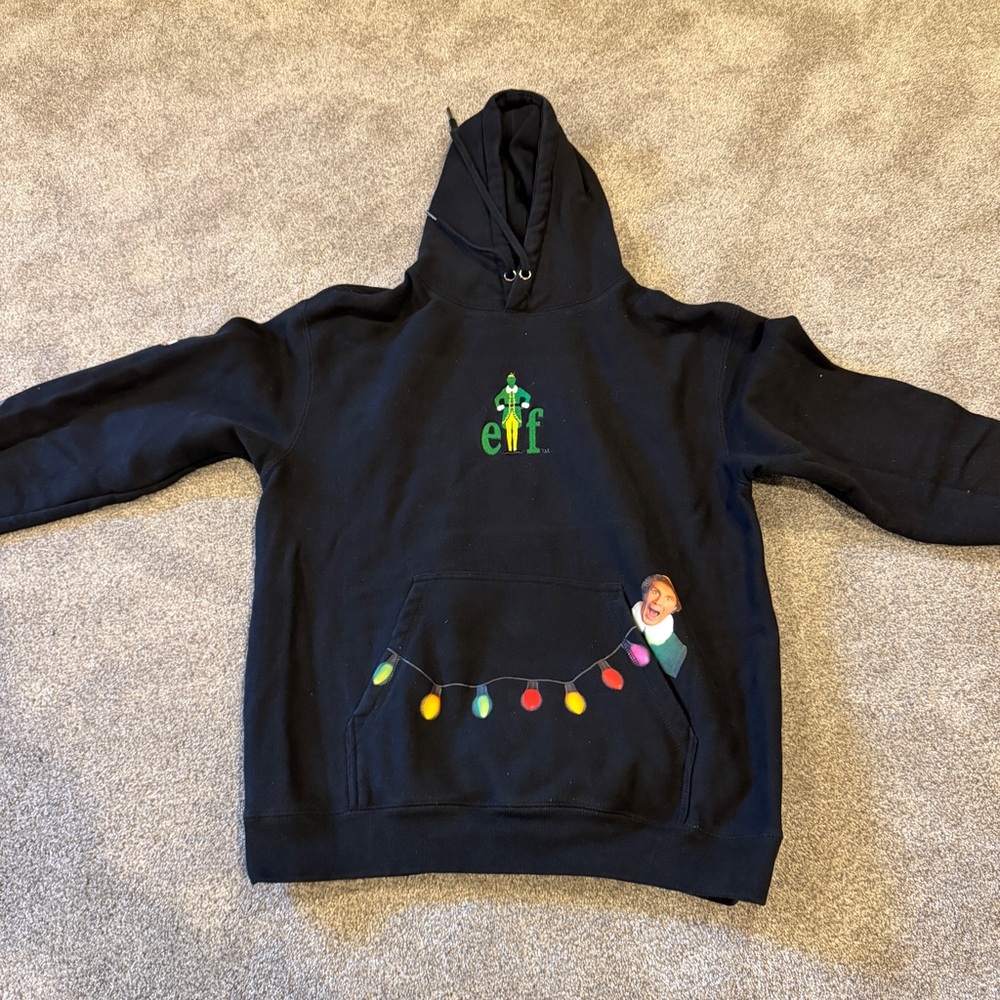 Black Elf Hoodie with Colorful Lights Men’s XL